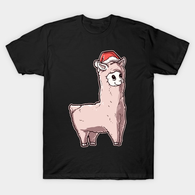 Christmas Llama T-Shirt by TheTeeBee